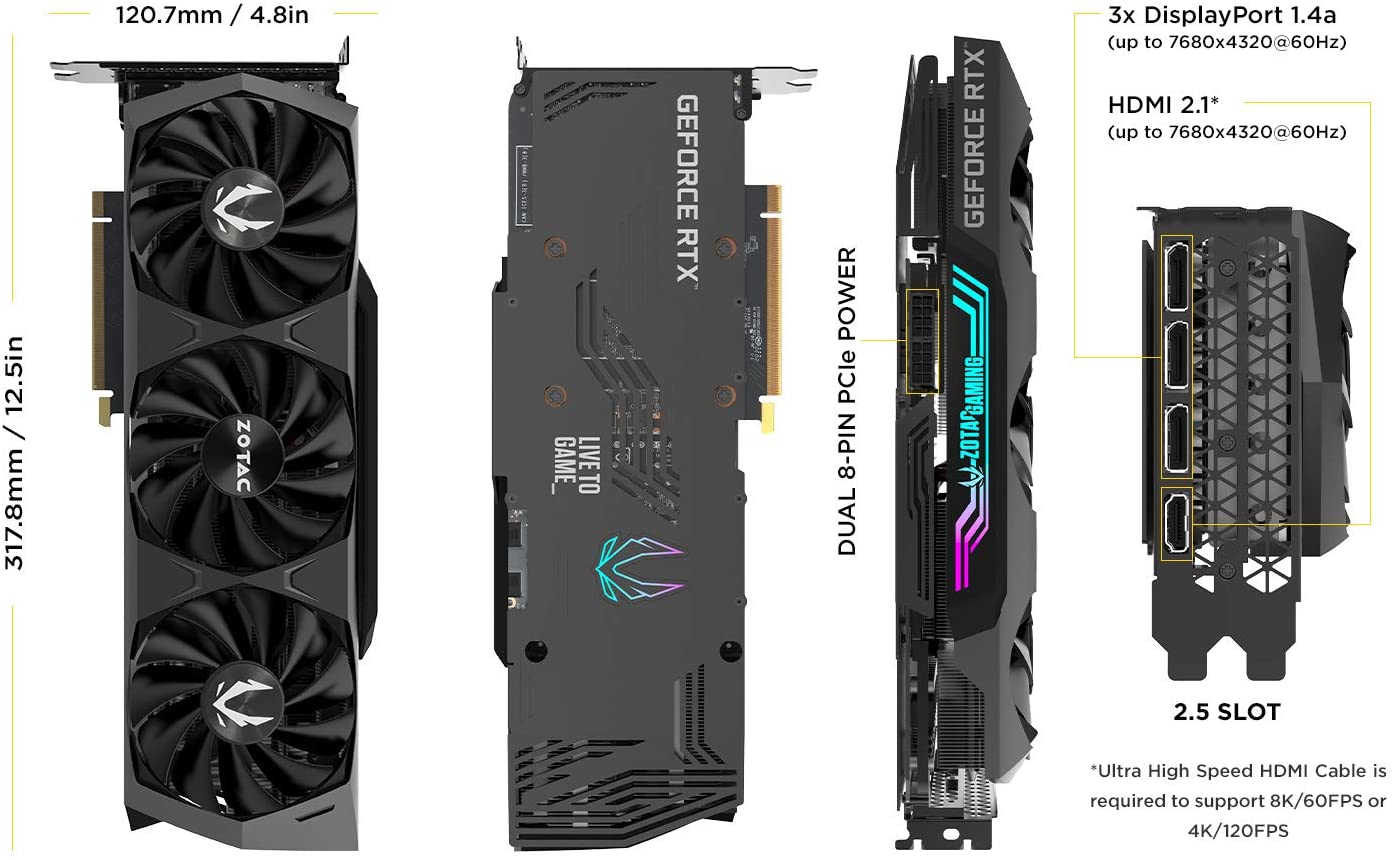 Видео карта ZOTAC GAMING GeForce RTX 3080 Trinity