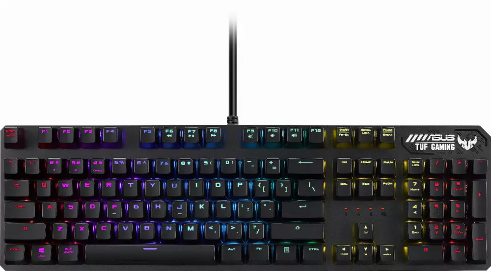 Геймърска механична клавиатура ASUS TUF Gaming K3 RGB, Red switch, Aura sync - 90MP01Q0-BKUA00