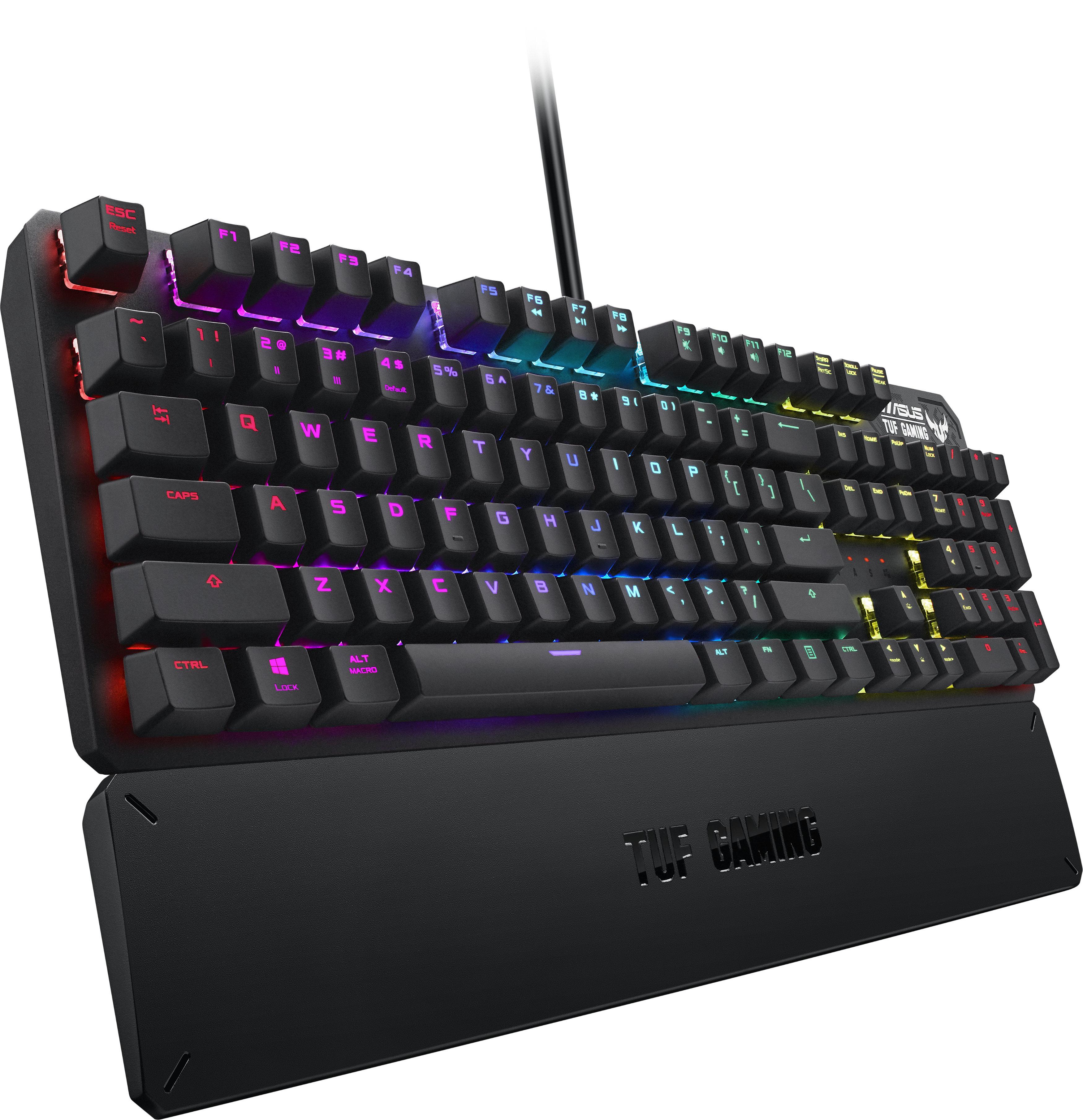 Геймърска механична клавиатура ASUS TUF Gaming K3 RGB, Red switch, Aura sync - 90MP01Q0-BKUA00