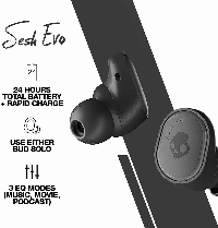 Блутут слушалки Skullcandy Sesh Evo True Wireless, Черен