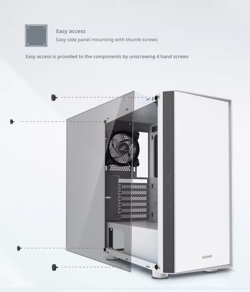 Кутия Zalman R2 WHITE ATX CASE