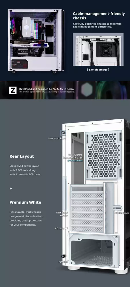 Кутия Zalman R2 WHITE ATX CASE