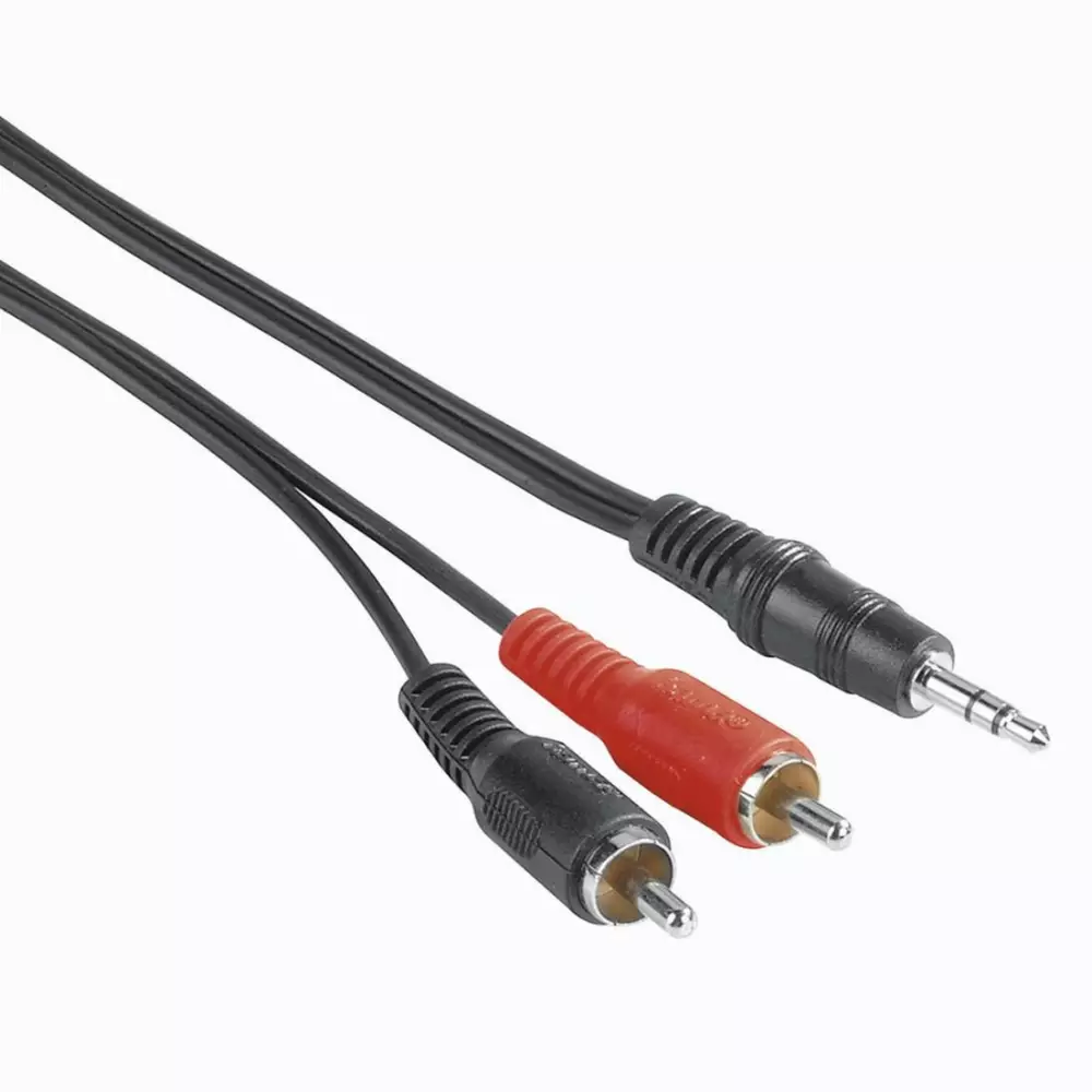 Cable de audio HAMA con conector estéreo de 3.5 mm - 2 x RCA macho, 2m
