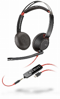 Слушалки Plantronics Blackwire C5220, USB-A, Черни