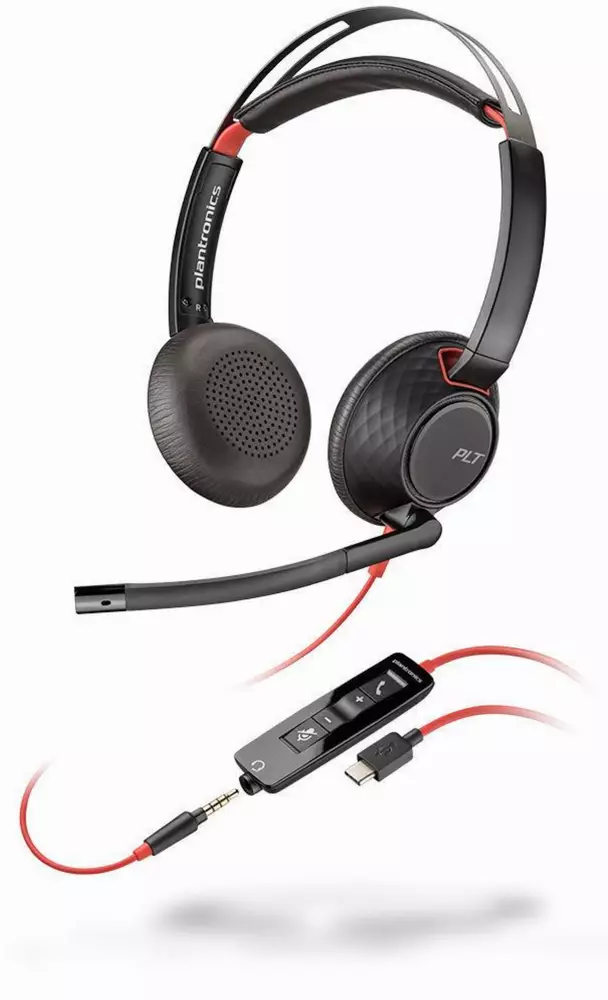 Слушалки Plantronics Blackwire C5220, USB-A, Черни