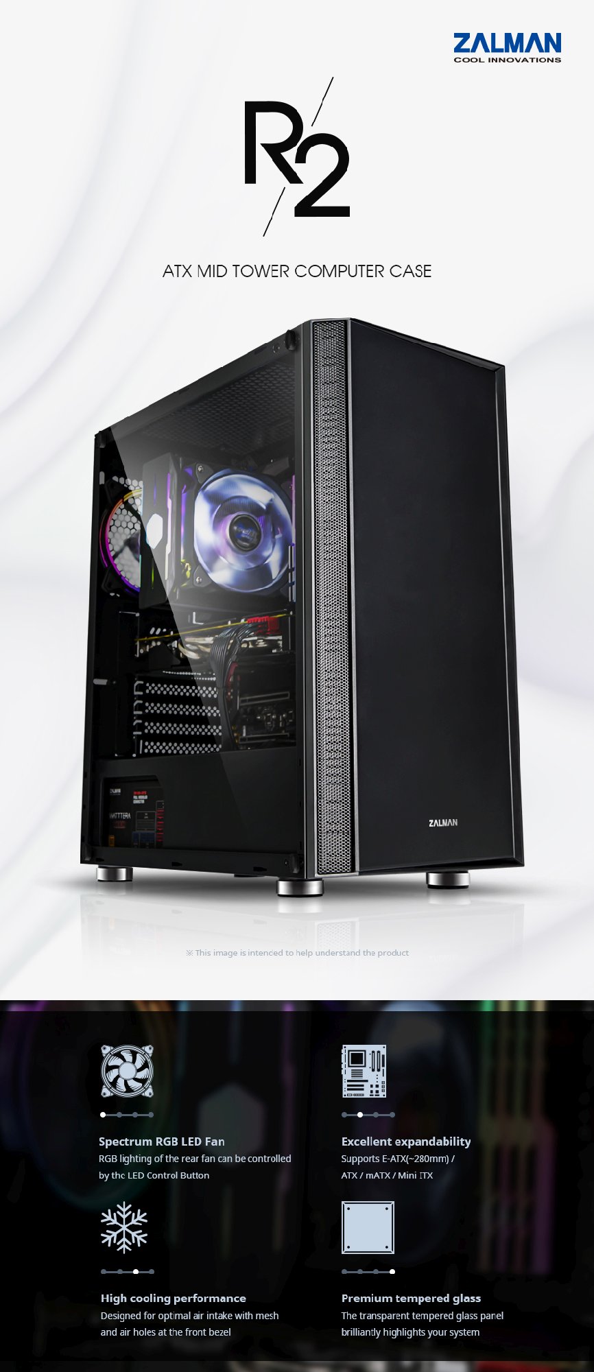 Кутия Zalman R2 BLACK ATX Case