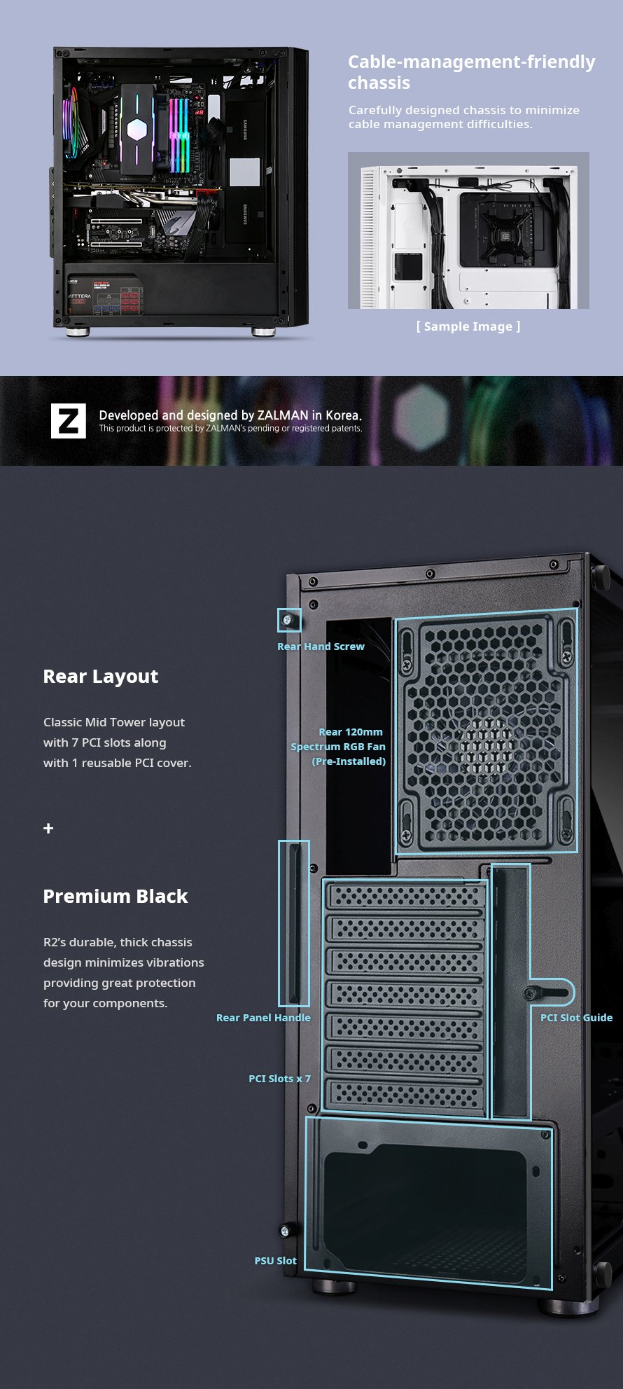 Кутия Zalman R2 BLACK ATX Case