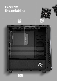 Кутия Zalman K1 Rev.B aRGB Tempered Glass ATX Case