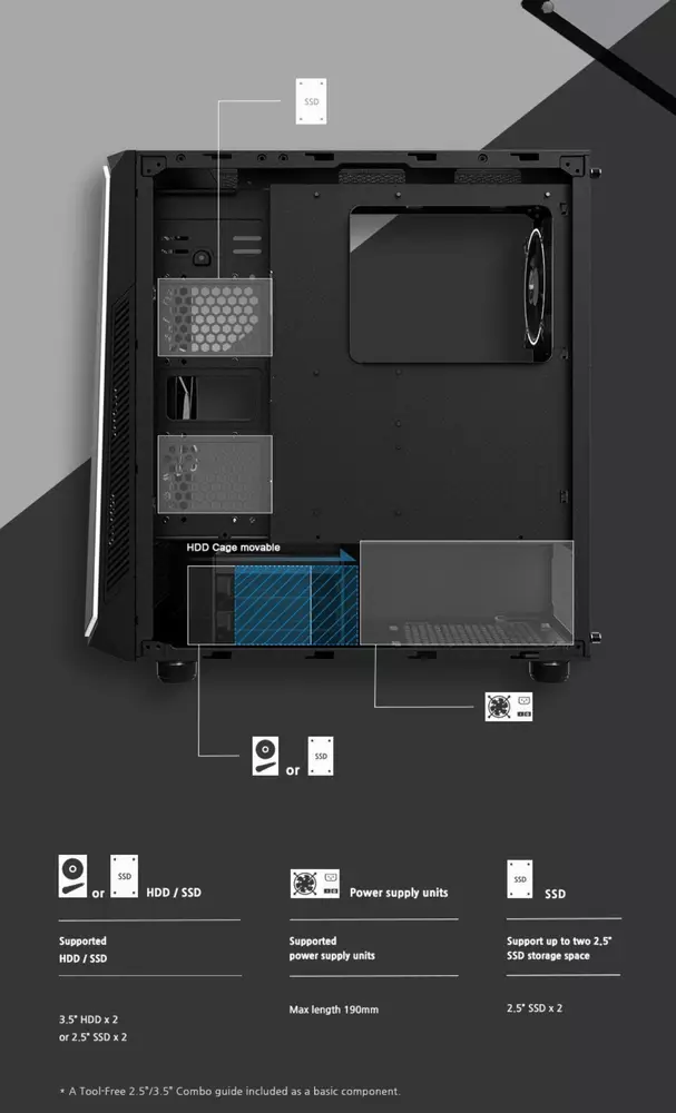 Кутия Zalman K1 Rev.B aRGB Tempered Glass ATX Case
