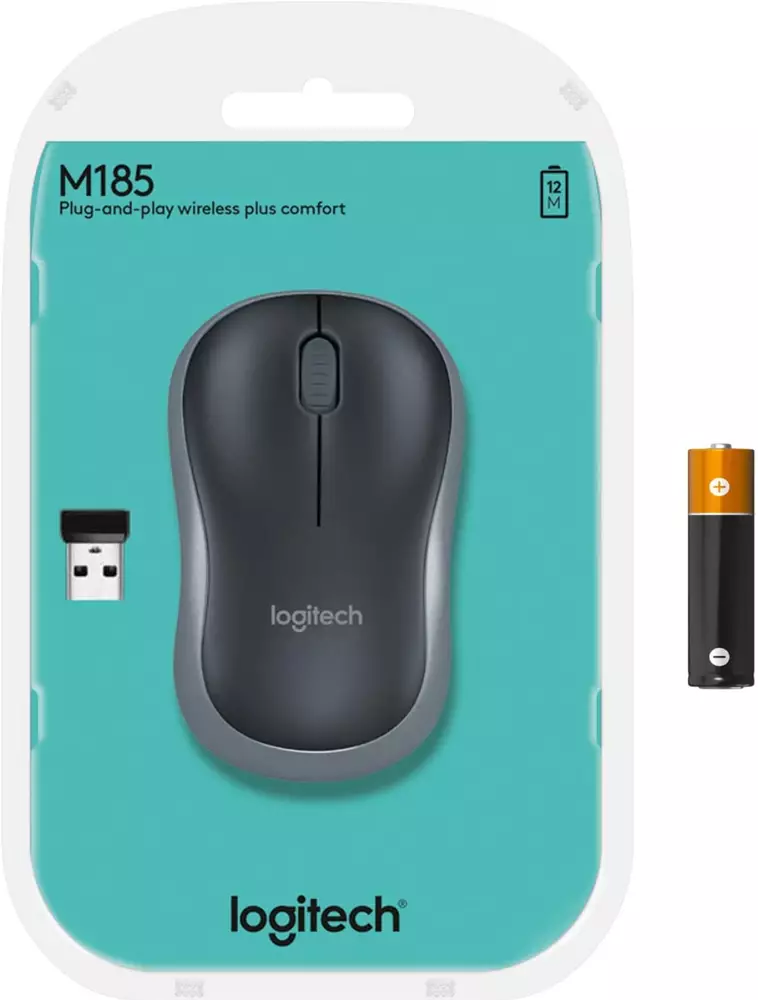 Безжична мишка LOGITECH M185 Black/Grey