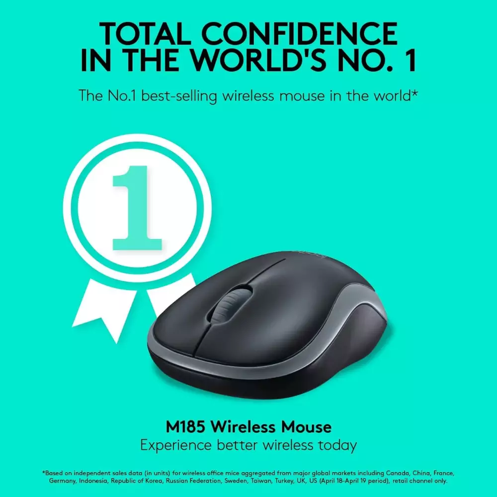 Безжична мишка LOGITECH M185 Black/Grey