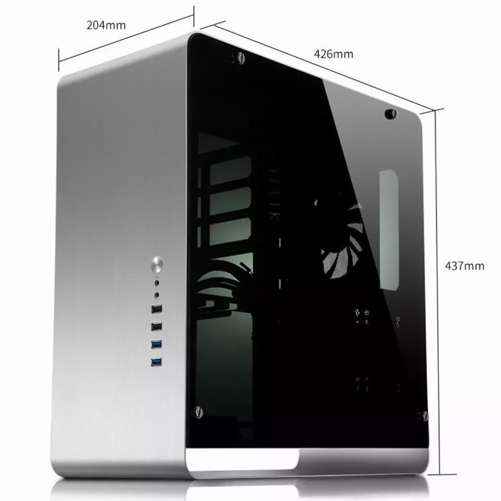 Кутия Jonsbo UMX4 Silver, TG, Mid-Tower