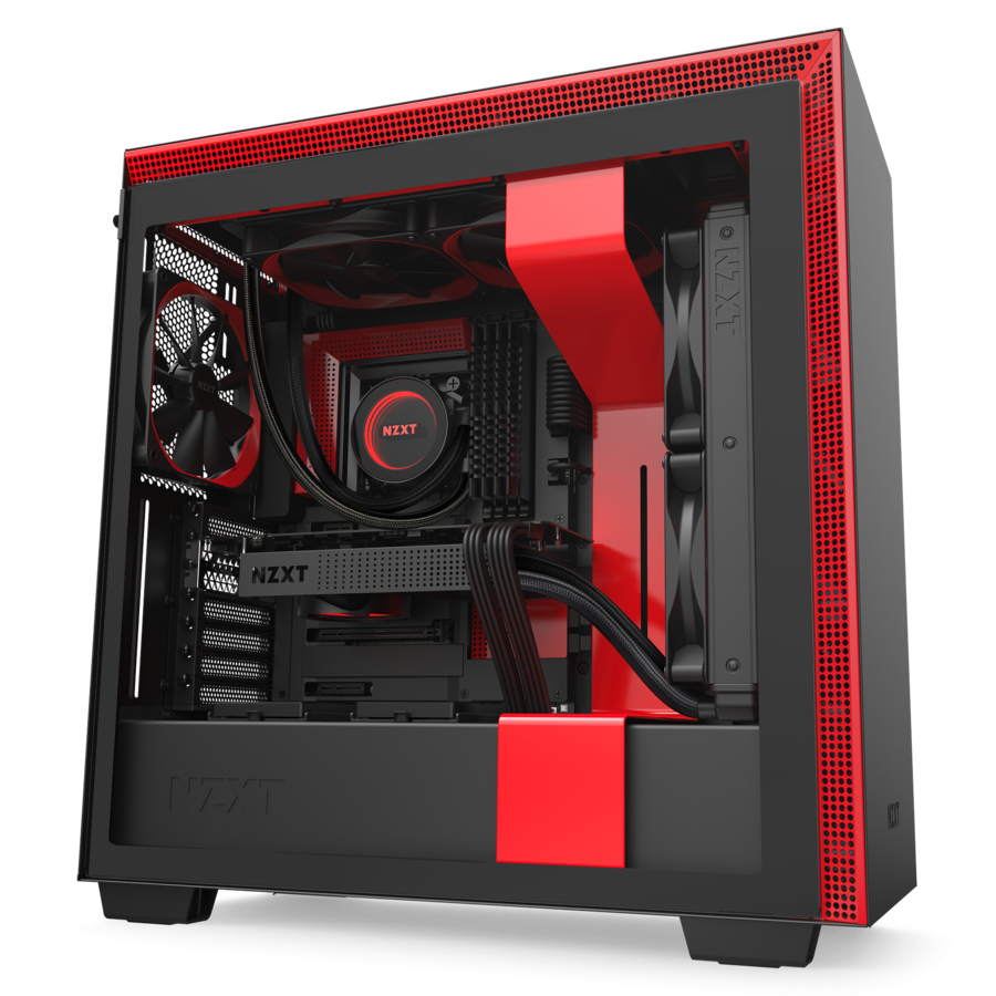 Кутия NZXT H710 Matte Black/Red