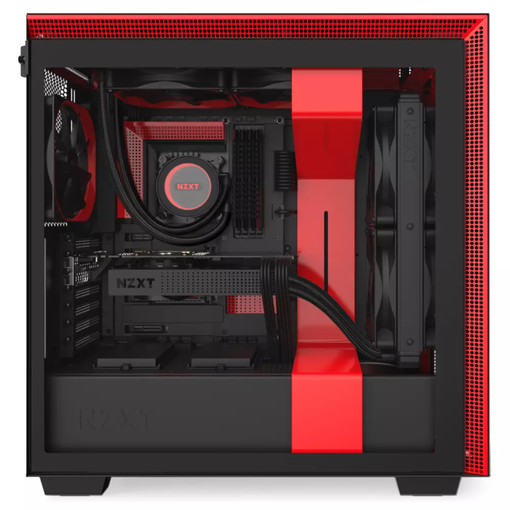 Кутия NZXT H710 Matte Black/Red