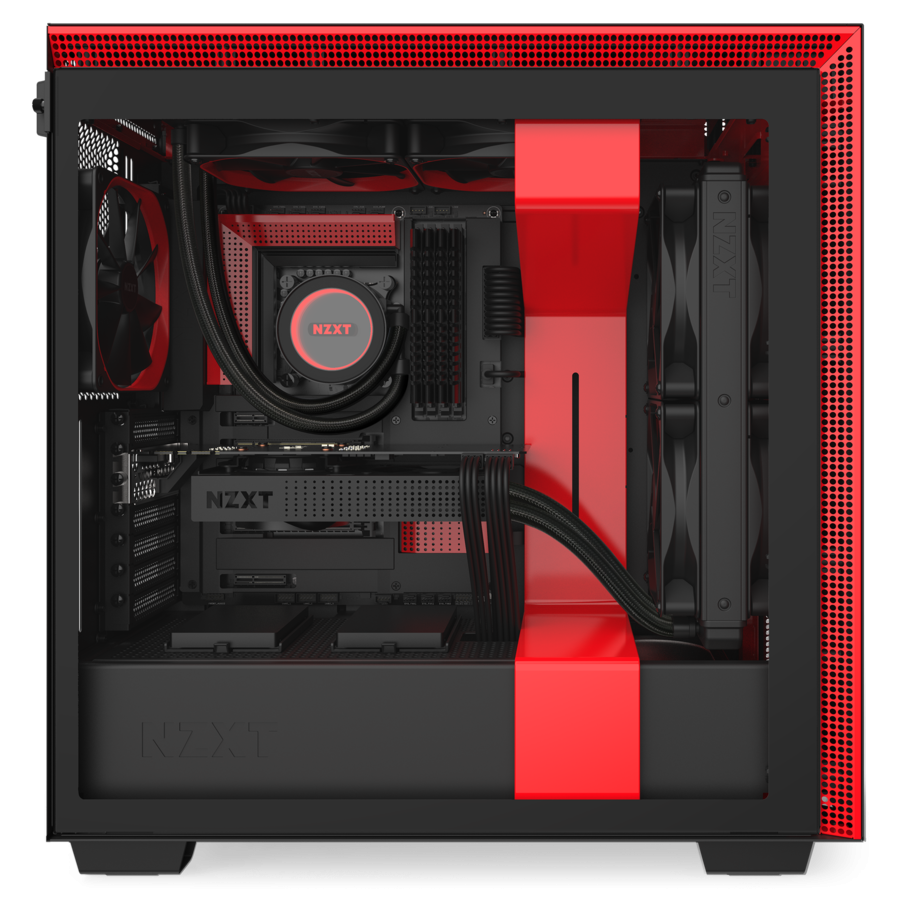 Кутия NZXT H710 Matte Black/Red
