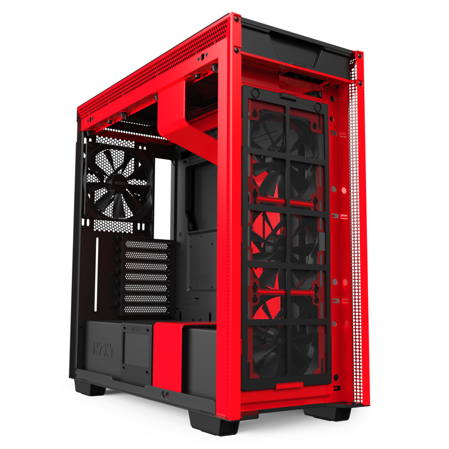 Кутия NZXT H710 Matte Black/Red