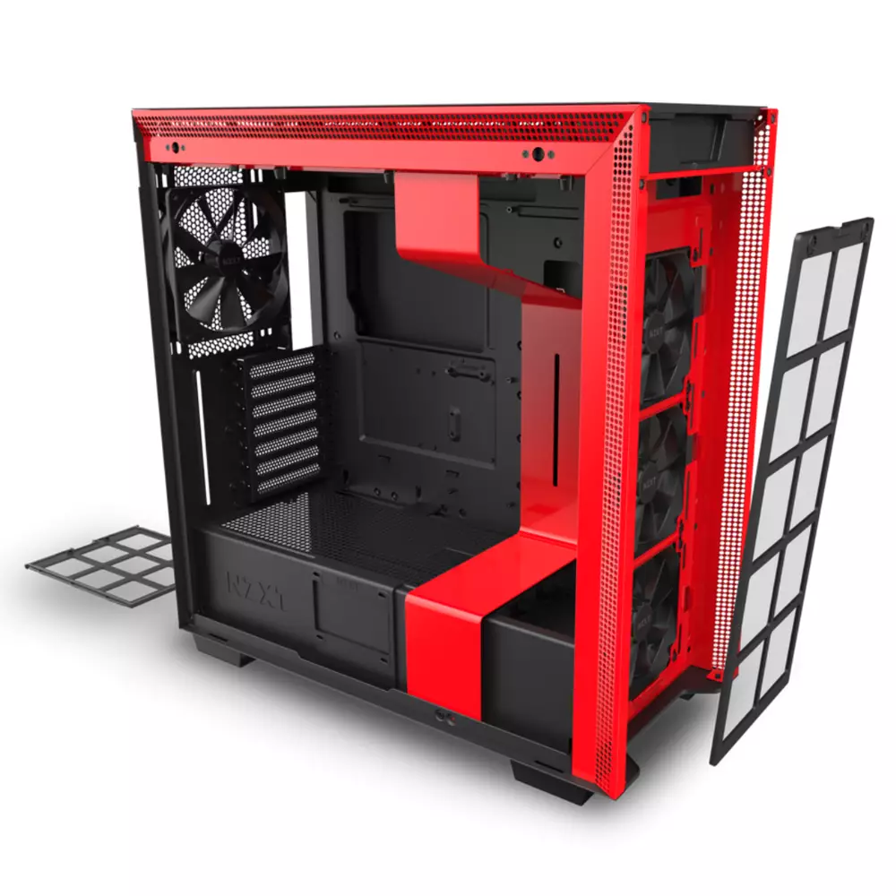 Кутия NZXT H710 Matte Black/Red