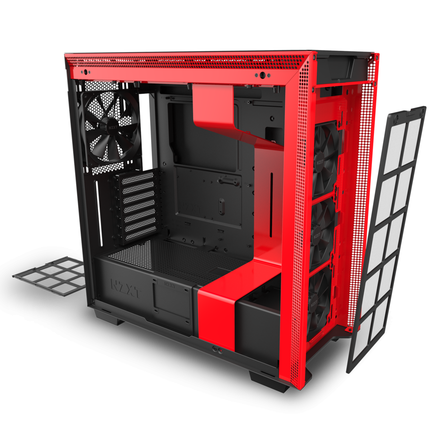Кутия NZXT H710 Matte Black/Red
