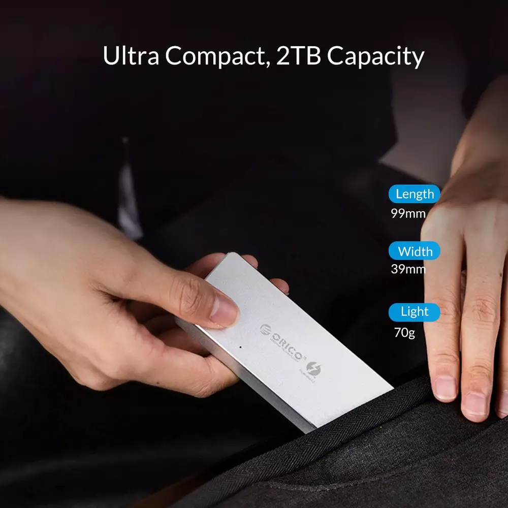 Външна кутия за диск  Orico APM2T3-G40 Storage Case M.2 NVMe M key THUNDERBOLT 3 40Gbps - 