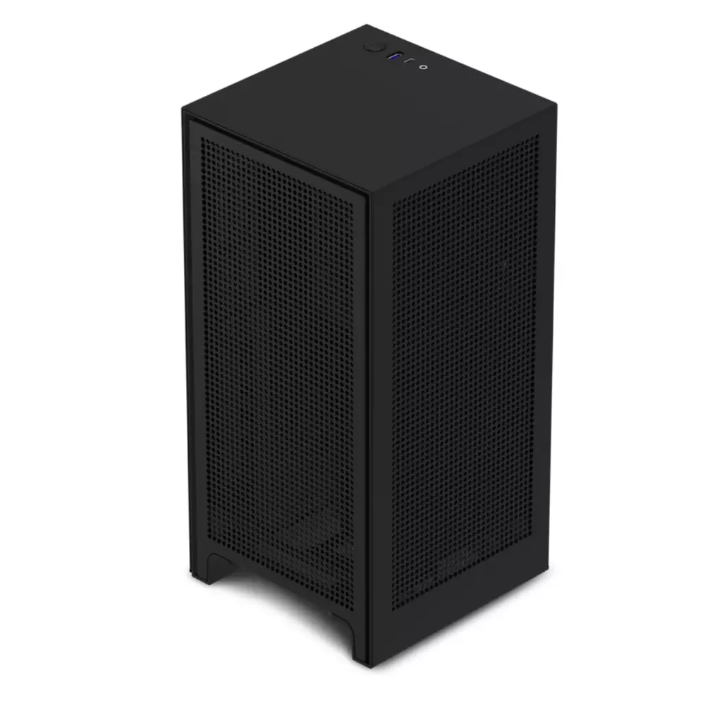 Кутия NZXT H1 Matte Black с PSU, AIO Liquid Cooler, GPU Riser