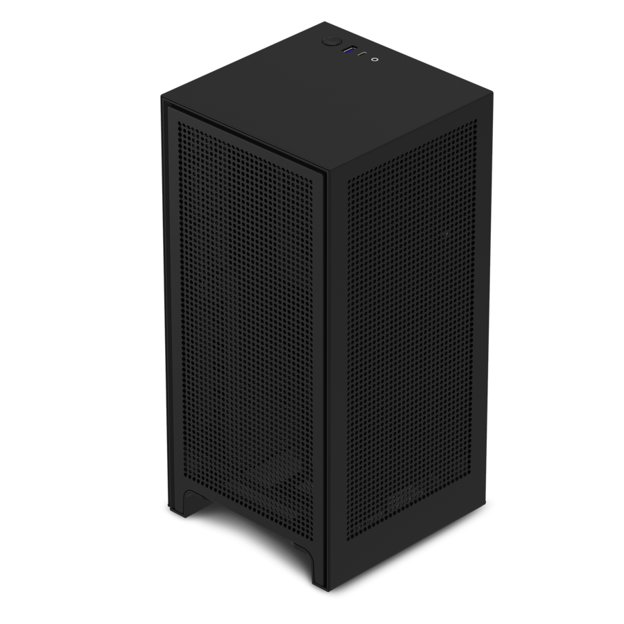 Кутия NZXT H1 Matte Black с PSU, AIO Liquid Cooler, GPU Riser