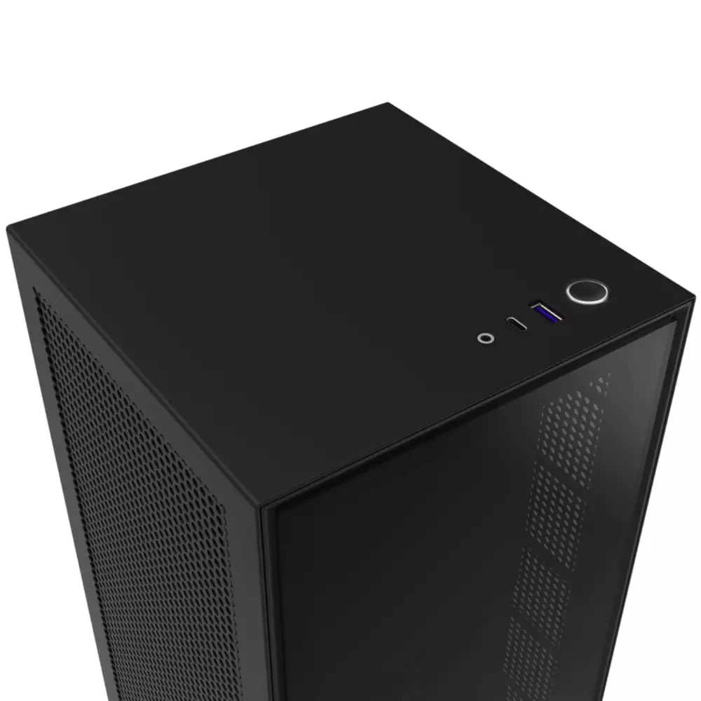 Кутия NZXT H1 Matte Black с PSU, AIO Liquid Cooler, GPU Riser