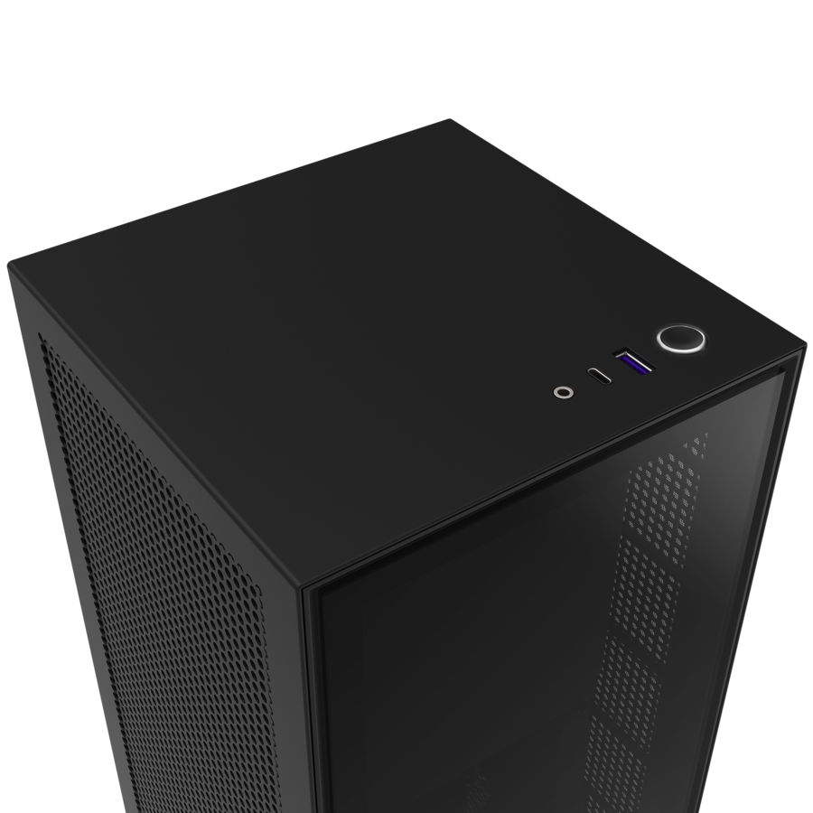 Кутия NZXT H1 Matte Black с PSU, AIO Liquid Cooler, GPU Riser