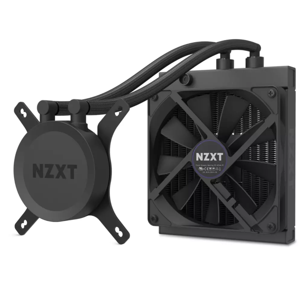 Кутия NZXT H1 Matte Black с PSU, AIO Liquid Cooler, GPU Riser