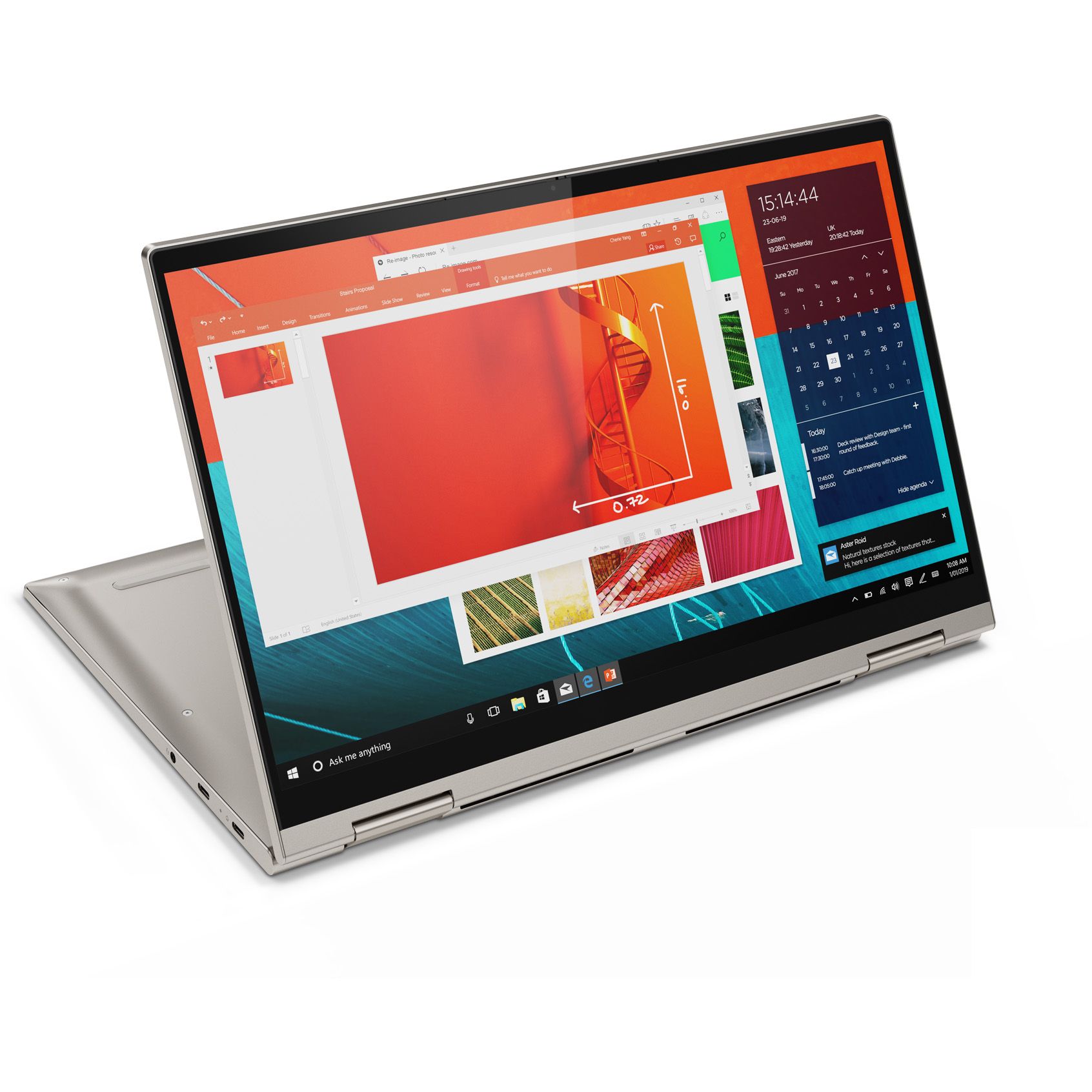 Лаптоп LENOVO Yoga C740-14IML - 81TC009CBM (14", FHD 1920x1080 IPS, Intel Core i7-10510U, 16GB DDR4, 1TB HDD)