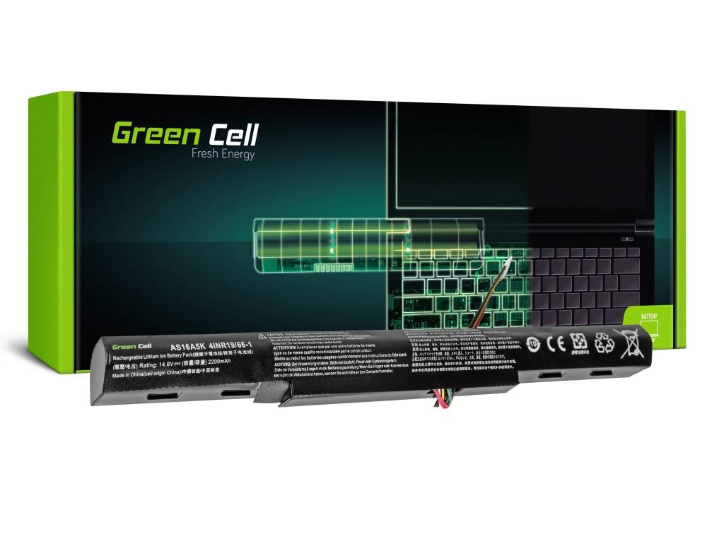 Аккумулятор для ноутбука Acer Aspire E 15 E15 E5-575 E5-575G E 17 E17 E5-774 E5-774G AS16A5K 14.8V 2200mAh GREEN CELL