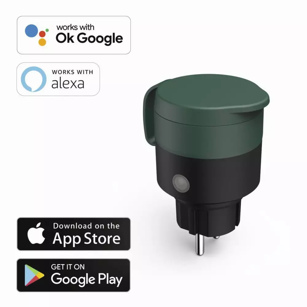 Смарт контакт HAMA Outdoor, WiFi, 2300W, Гласов контрол