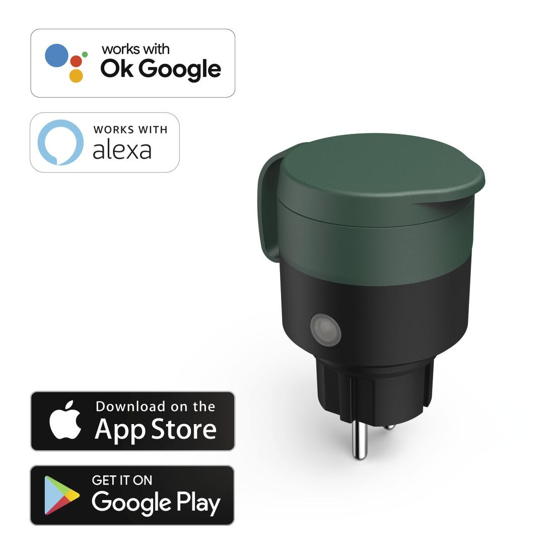 Смарт контакт HAMA Outdoor, WiFi, 2300W, Гласов контрол