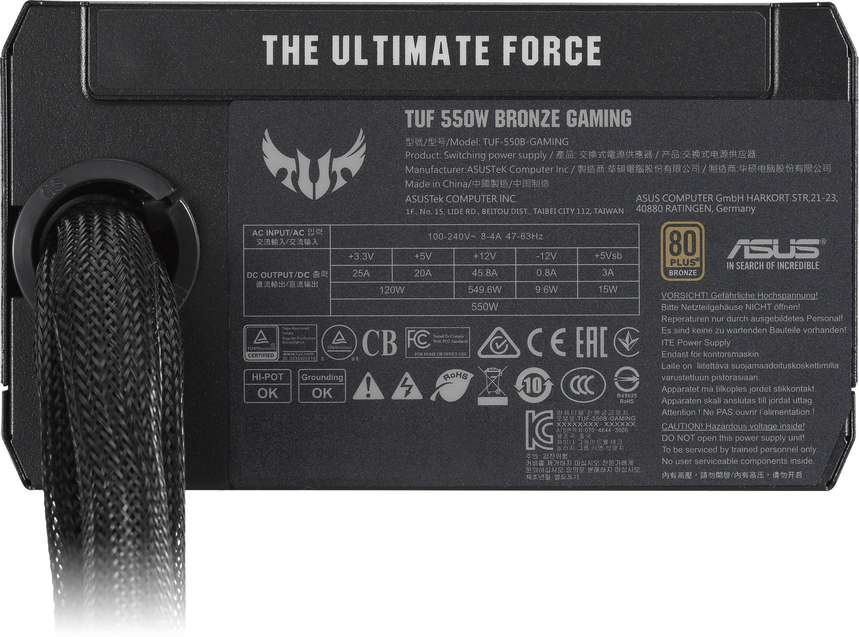 Захранване ASUS TUF Gaming 550W 80+ Bronze