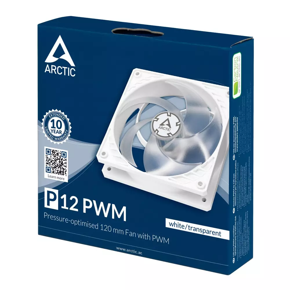 Вентилатор Arctic P12 PWM 120mm FAN White/Transparent - ACFAN00131A
