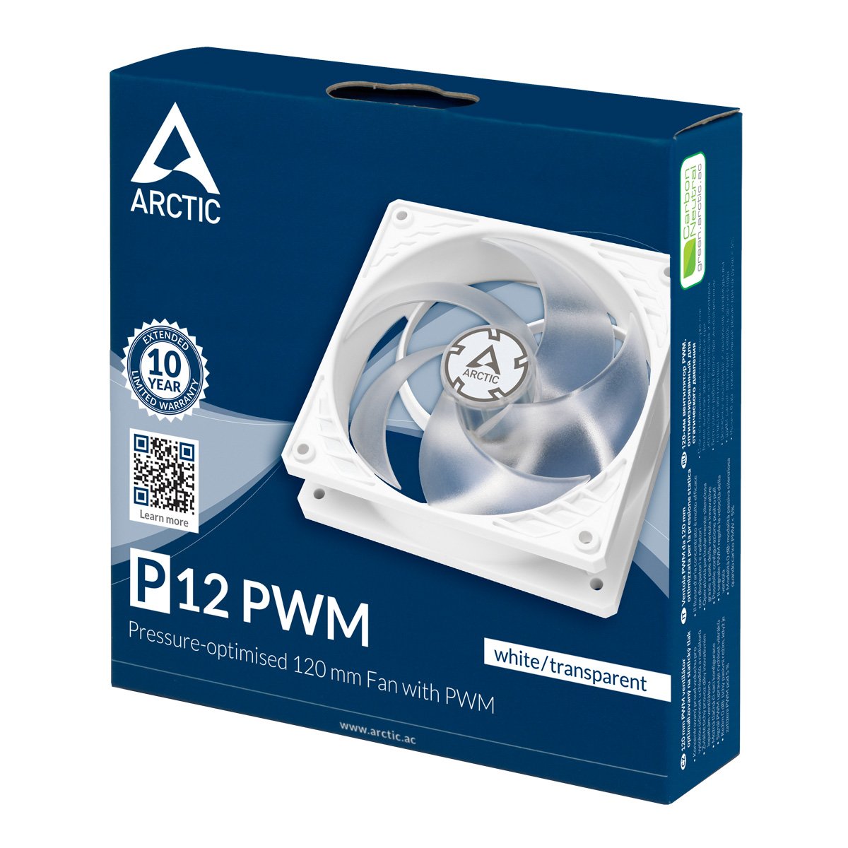 Вентилатор Arctic P12 PWM 120mm FAN White/Transparent - ACFAN00131A