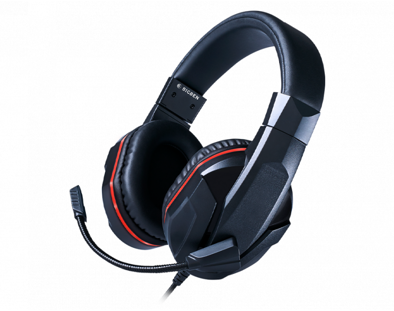 Геймърски слушалки BigBen Nintendo Switch Headset, Микрофон, Черен/Червен