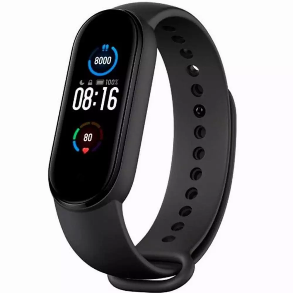 Фитнес гривна Xiaomi Mi Smart Band 5, 1.1", AMOLED дисплей, Черен