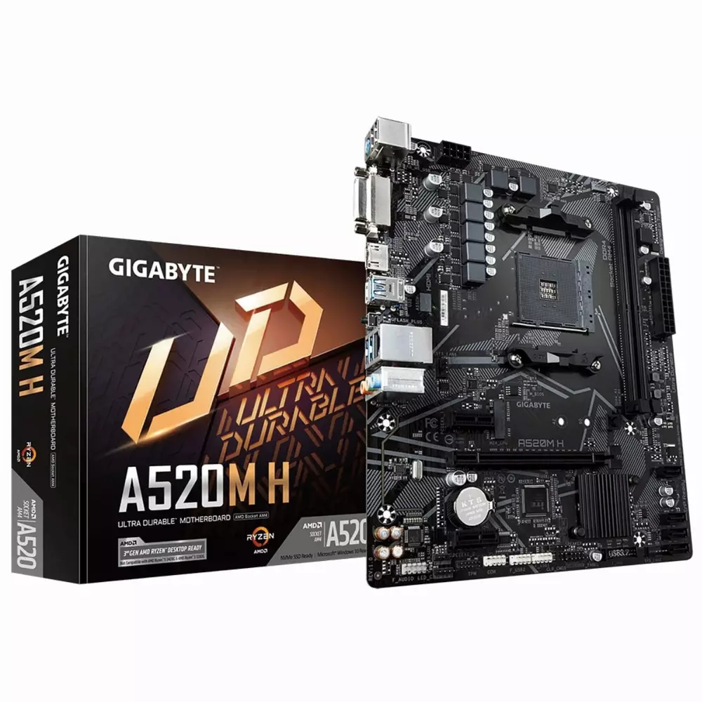 Дънна платка GIGABYTE A520M H