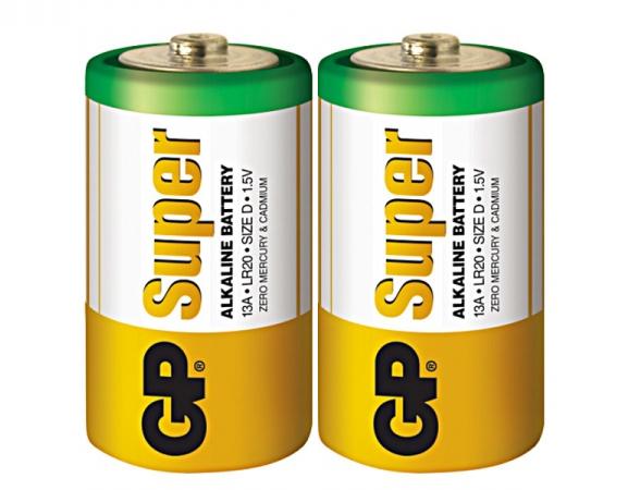 Алкална батерия GP SUPER LR20 /2 бр. в опаковка/  shrink 1.5V