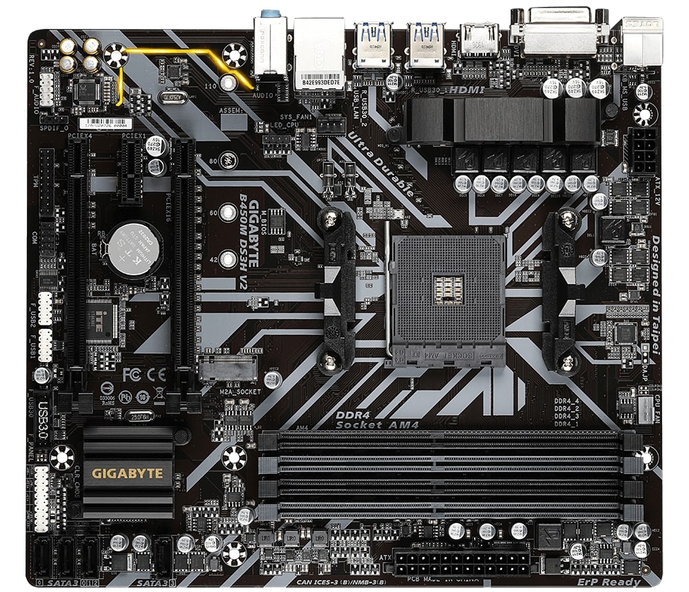 Дънна платка GIGABYTE B450M DS3H V2