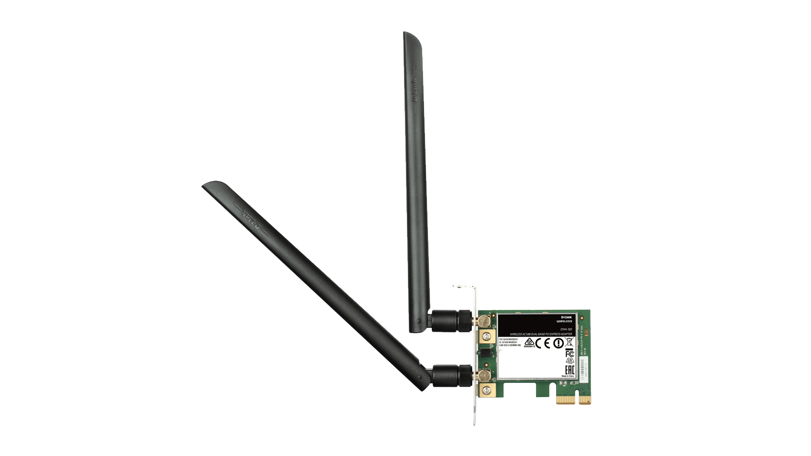 Безжичен Wireless адаптер D-Link DWA-582, Dual band, AC 1200, 2.4/ 5GHz,  PCI Express