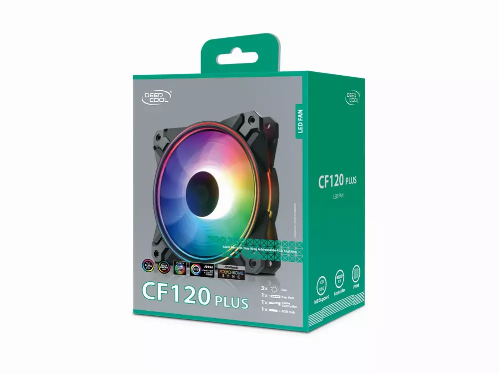 Вентилатори DeepCool CF120 PLUS aRGB Fan Pack 3-in-1 3x120mm with controller
