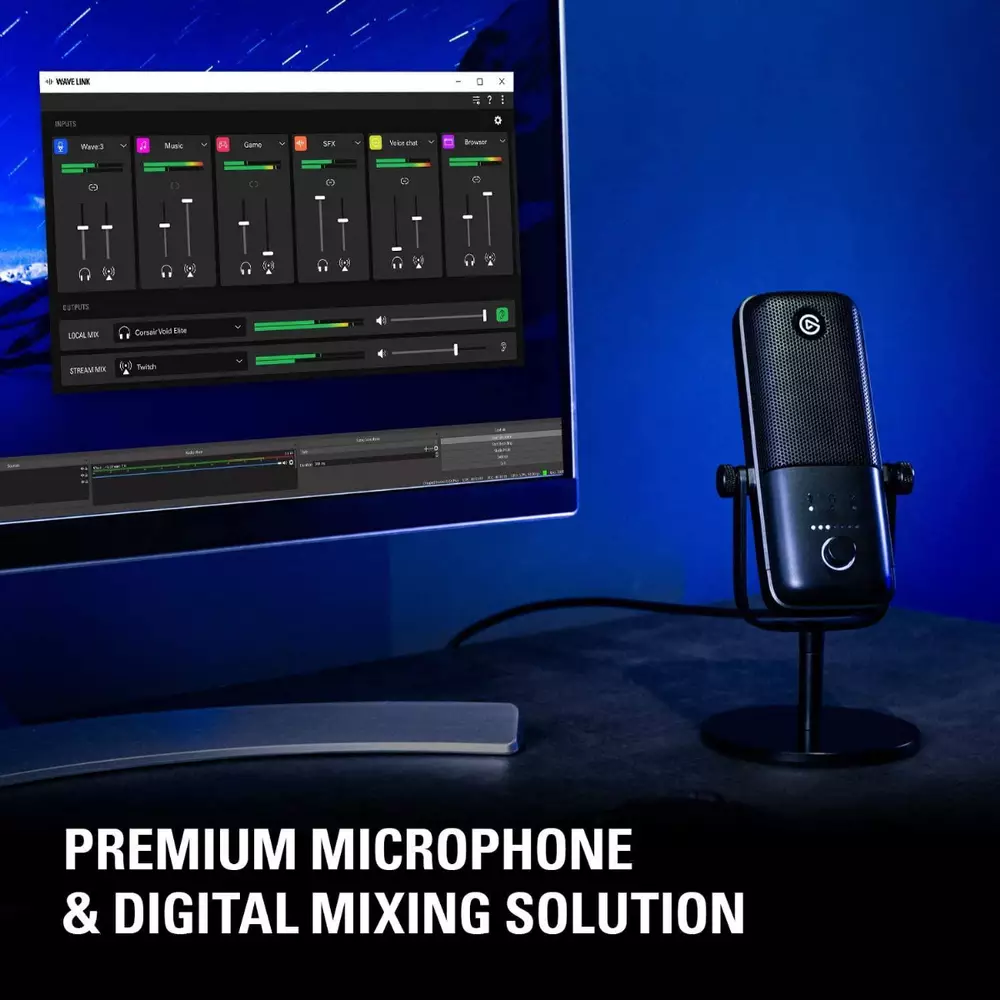 Микрофон Elgato Wave 3 Black - 10MAB9901
