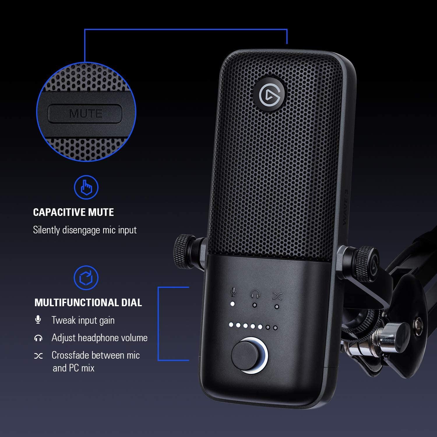 Микрофон Elgato Wave 3 Black - 10MAB9901