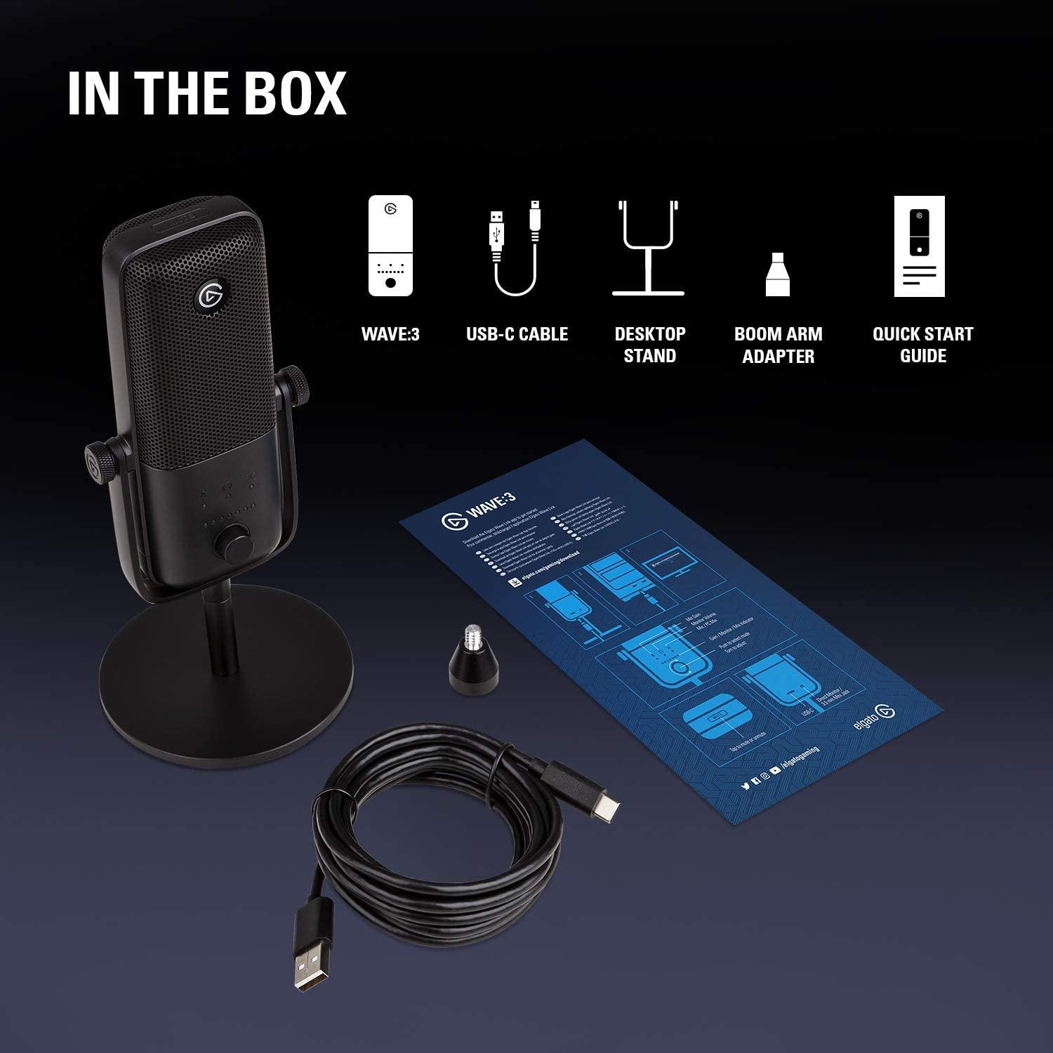 Микрофон Elgato Wave 3 Black - 10MAB9901