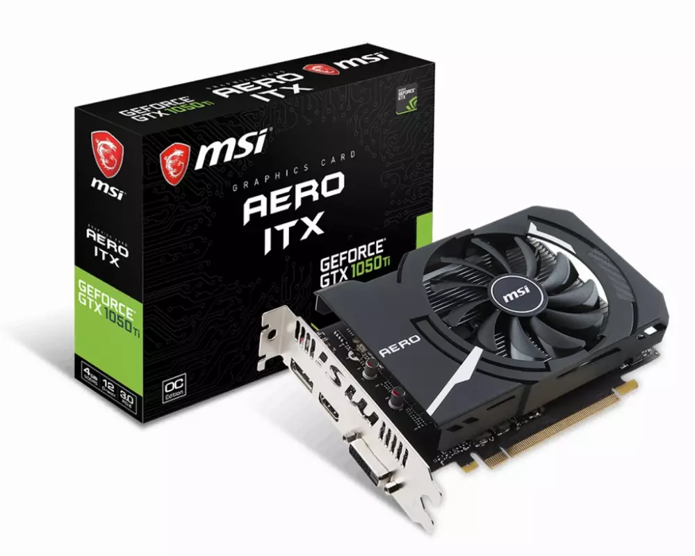 Видео карта MSI GeForce GTX 1050Ti AERO ITX 4G OCV1