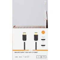 Кабел HAMA HDMI мъжко - HDMI мъжко, Ethernet, 1.5 м, Позлатени конектори, Черен