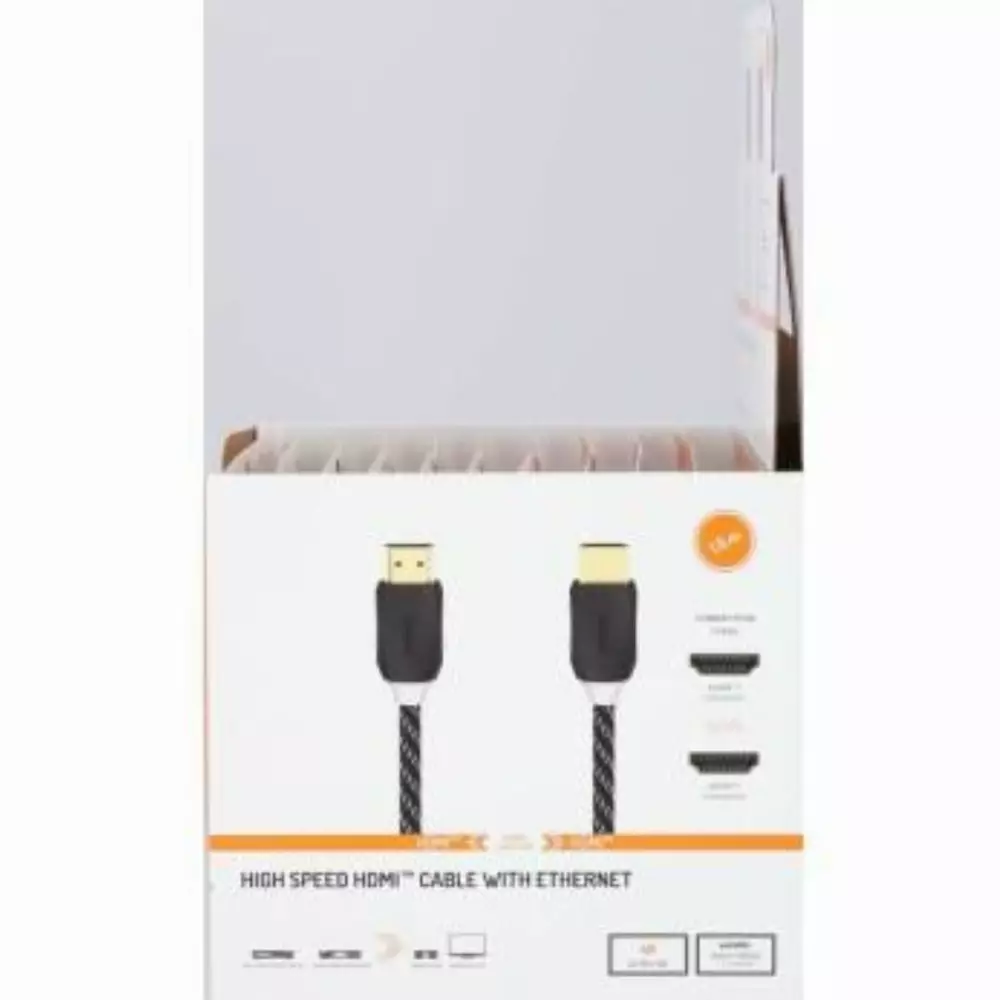 Кабел HAMA HDMI мъжко - HDMI мъжко, Ethernet, 1.5 м, Позлатени конектори, Черен