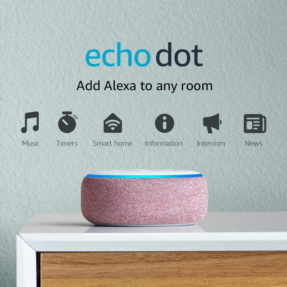 Преносима смарт тонколона Amazon Echo Dot 3 Charcoal, гласов асистент, Plum