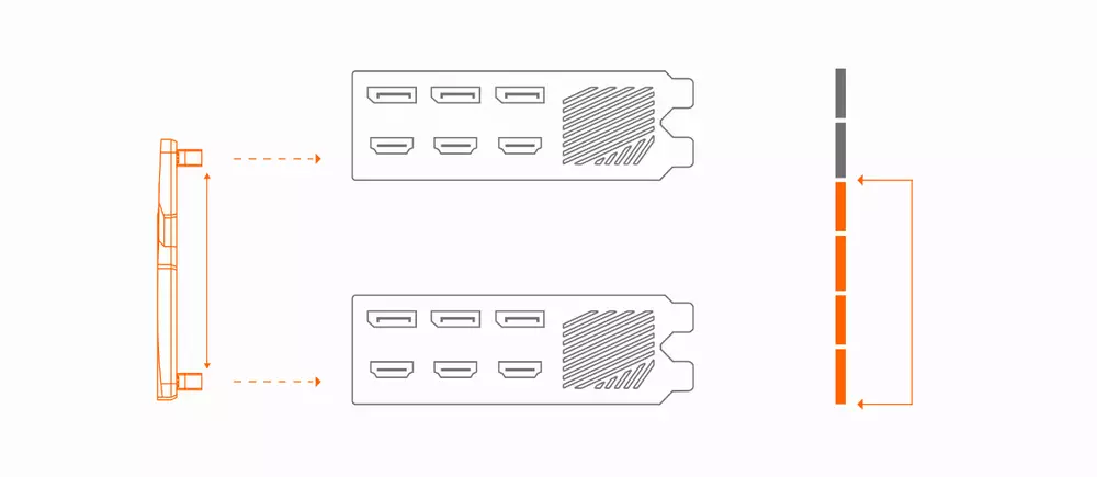Мост за 2 графични карти Gigabyte AORUS GeForce RTX NVLink Bridge 4 Slot 30 Series